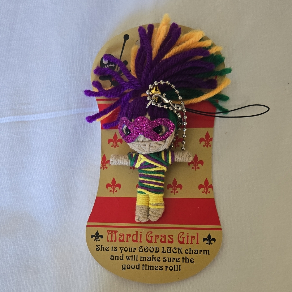 Watchover Voodoo Doll Keychain – Mardi‎ Gras Girl – Good Luck Charm, Collectible